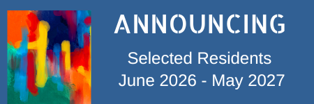 Announcement graphic for selected residents from June 2026 to May 2027 with colorful abstract artwork.